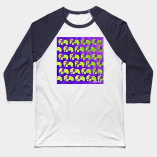 Green purple elephant ecopop Baseball T-Shirt